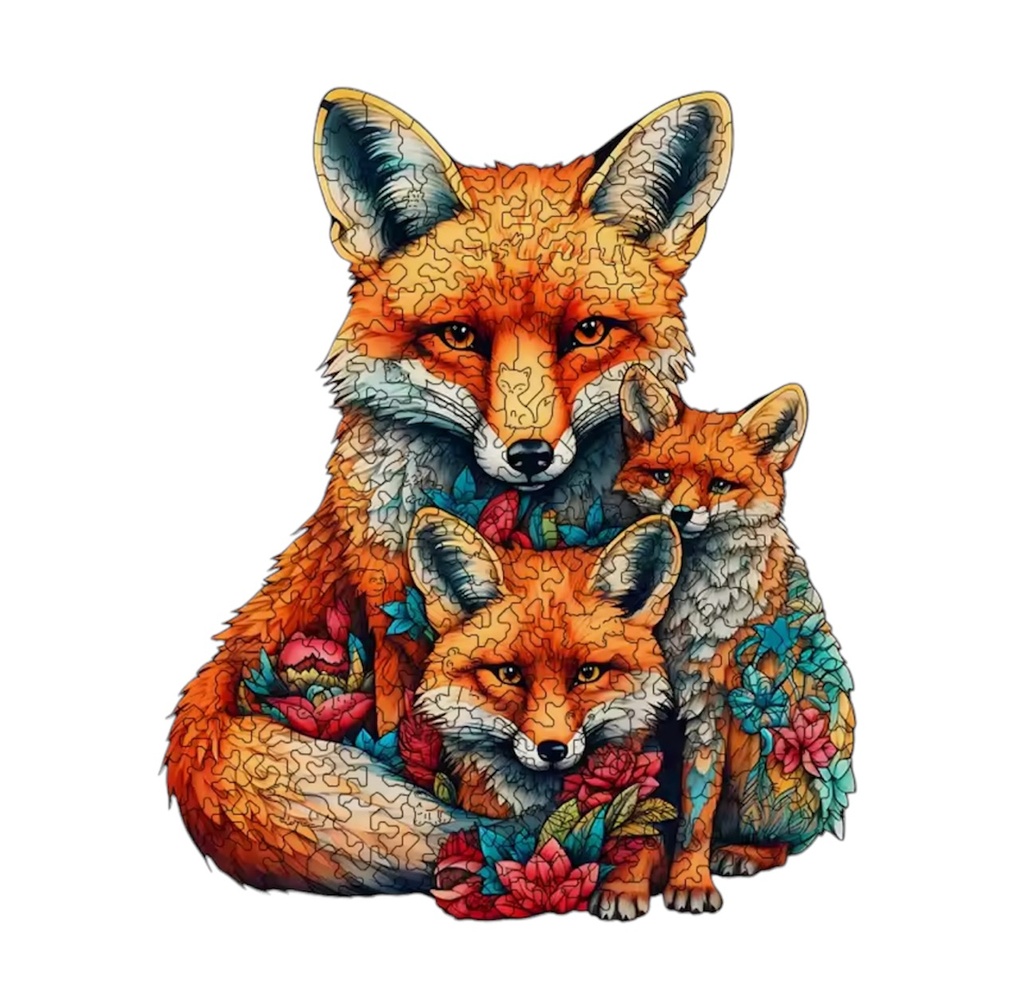 Puzzle en Bois Famille de Renard A4